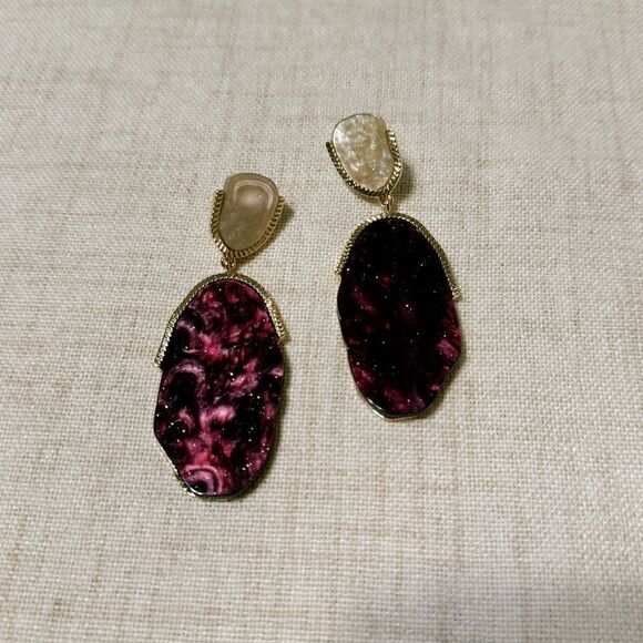 Stone drop earrings M441 - Picture 3 of 5